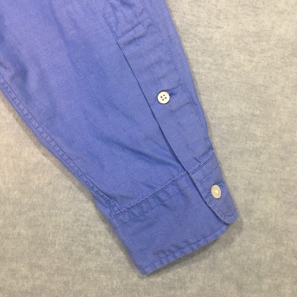 Ralph Lauren‎ 16 34 Yarmouth Blue Pinpoint Oxford Shirt Flesh Pony 100% Cotton - Picture 10 of 11